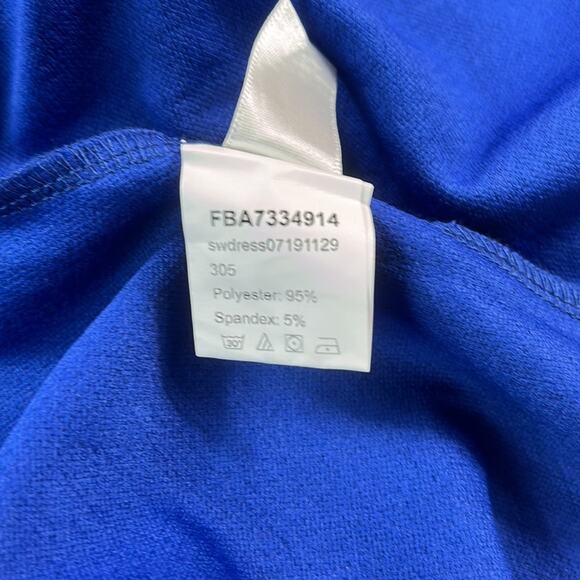 Unbranded blue ruffled hem sheath dress, size small - Picture 9 of 10